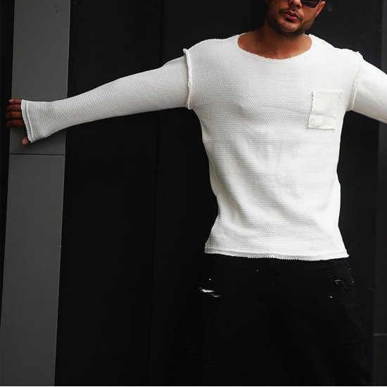 Men's Plain Classic Bottoming Simple Long-sleeved T-shirt