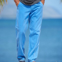 Twill Casual Solid Color Trousers