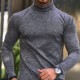 Men's Basic Slim Stand Collar Simple Warm Long Sleeve T-Shirt