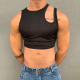 Men's Sexy Asymmetric Cropped Knit Tank Top