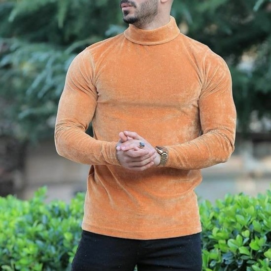 Men's Warm Velvet Slim Fit Basic Long Sleeve T-Shirt