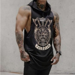 Men's training wear sleeveless hooded sweatshirt T-shirt  HF0119-04-03